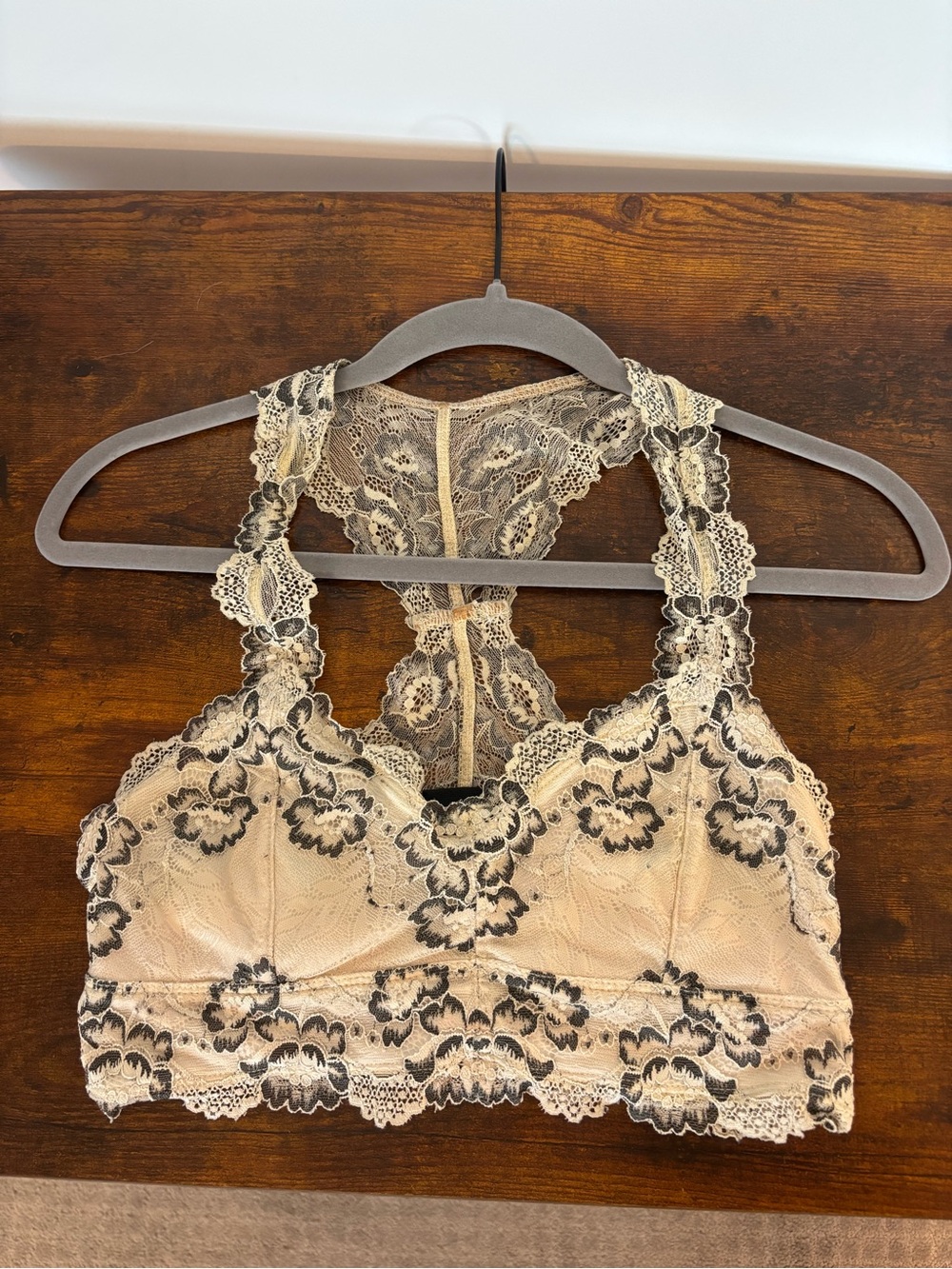 Daytrip Nude and Black Lace Racerback Bralette